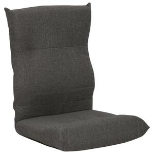 Składane krzesło podłogowe, ciemnoszare, obite tkaniną