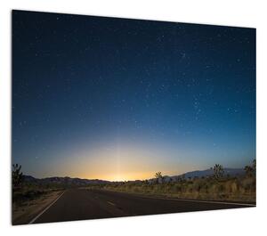 Obraz - Nocne niebo nad drogą (70x50 cm)