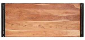 Nowoczesna półka łazienkowa z żelaza i litego drewna akacji, minimalistyczny design 120x50x23 cm