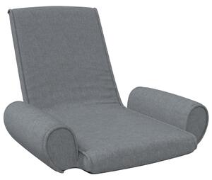 Składane krzesło podłogowe, jasnoszare, obite tkaniną