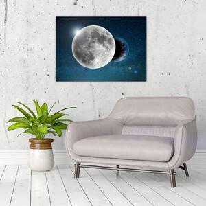 Obraz - Ziemia w zaćmieniu Księżyca (70x50 cm)