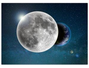 Obraz - Ziemia w zaćmieniu Księżyca (70x50 cm)
