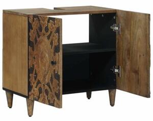 Szafka pod umywalkę brązowy 62 x 33 x 58 cm drewno z mango