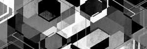 Obraz abstrakcyjna geometria w wersji czarno-białej