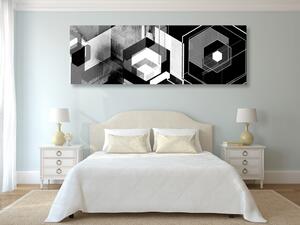 Obraz futurystyczna geometria w wersji czarno-białej