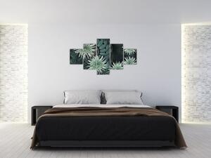 Obraz - Zielone kwiaty (125x70 cm)