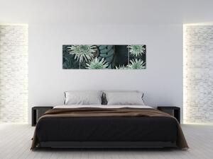 Obraz - Zielone kwiaty (170x50 cm)