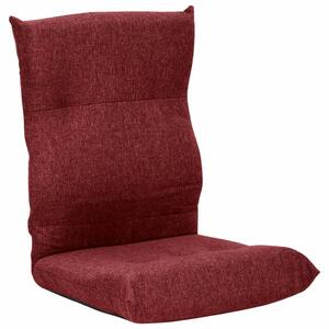 Składane krzesło podłogowe, winna czerwień, tkanina