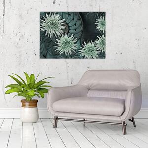 Obraz - Zielone kwiaty (70x50 cm)