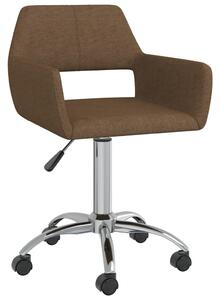 Obrotowe krzesło stołowe, brązowe, tapicerowane tkaniną