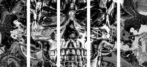 5-częściowy obraz artystyczna czaszka w wersji czarno-białej