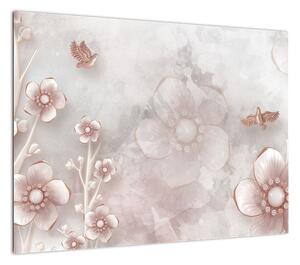 Obraz - Różowe kwiaty (70x50 cm)