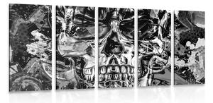 5-częściowy obraz artystyczna czaszka w wersji czarno-białej