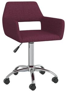 Obrotowe krzesło stołowe, fioletowe, obite tkaniną