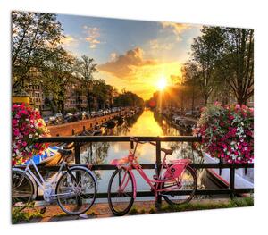 Obraz - Wschód słońca w Amsterdamie (70x50 cm)