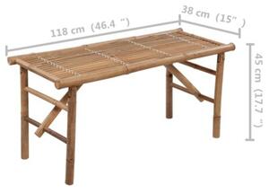 Składana ławka ogrodowa z poduszką, 118 cm, bambusowa