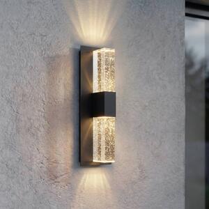 Lucande Kinkiet zewnętrzny LED Velune, czarny, aluminium, nowoczesny