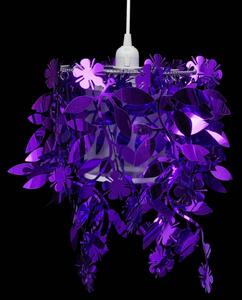 Lampa wisząca z abażurem w kształcie liści 21,5 x 30 cm purpurowa