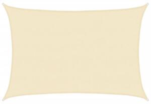 Żagiel przeciwsłoneczny, 160 g/m², kremowy, 5x6 m, hdpe