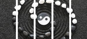 5-częściowy obraz harmonijne Yin i Yang