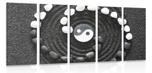 5-częściowy obraz harmonijne Yin i Yang