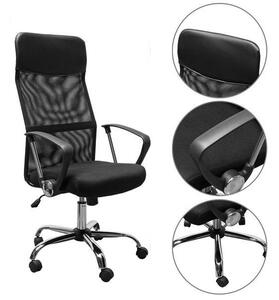 Ergonomiczne krzesło biurowe z podwyższonym oparciem, w 3 kolorach - czarne