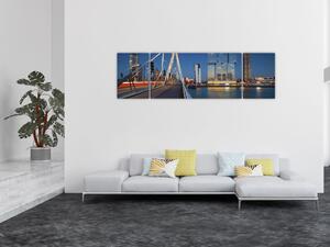 Obraz - Zmierzch w Rotterdamie, Holandia (170x50 cm)