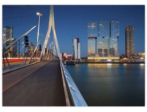 Obraz - Zmierzch w Rotterdamie, Holandia (70x50 cm)
