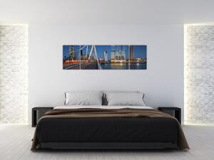 Obraz - Zmierzch w Rotterdamie, Holandia (170x50 cm)