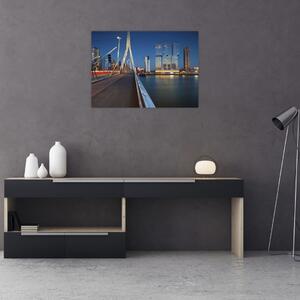 Obraz - Zmierzch w Rotterdamie, Holandia (70x50 cm)
