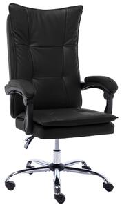 Krzesło biurowe, czarne, obite sztuczną skórą
