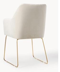 Krzesło z podłokietnikami z aksamitu Isla