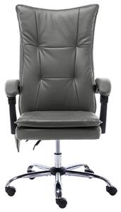 Krzesło biurowe z funkcją masażu, antracytowe, sztuczna skóra