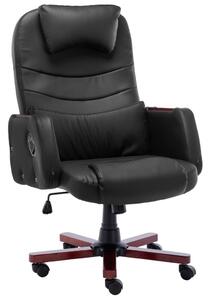 Krzesło biurowe, czarne, sztuczna skóra