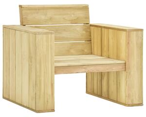 Krzesła ogrodowe z zielonymi poduszkami, 2 szt., drewno sosnowe