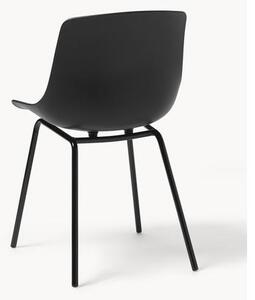 Krzesło z tworzywa sztucznego z metalowymi nogami Dave, 2 szt