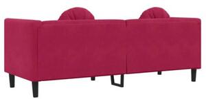 Sofa 3-osobowa z poduszkami, winna czerwieÅ, aksamit