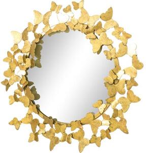 Okrągłe lustro ścienne z efektem postarzania Butterfly