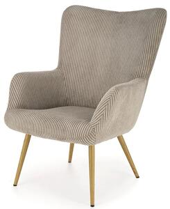Popielaty tapicerowany fotel uszak K2-S08