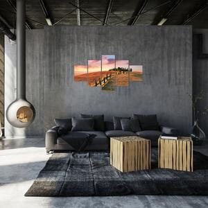 Obraz - Dom na wzgórzu, Toskania, Włochy (125x70 cm)
