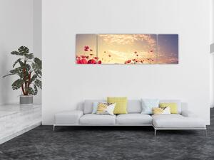 Obraz - Łąka z kwiatami (170x50 cm)