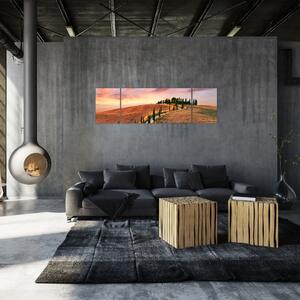 Obraz - Dom na wzgórzu, Toskania, Włochy (170x50 cm)