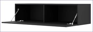Czarna wisząca szafka pod TV 120 cm - Sinam