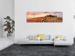 Obraz - Dom na wzgórzu, Toskania, Włochy (170x50 cm)