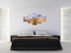 Obraz - Pejzaż ze słonecznikami (125x70 cm)