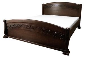 Łóżko drewniane Cezar z rzeźbą 160/200 cm dębowa sypialnia
