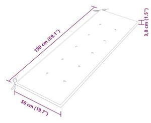 Ławka batavia z czerwoną poduszką, 150 cm, lite drewno tekowe