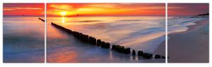 Obraz - Sunset, Baltic Sea, Poland (170x50 cm)