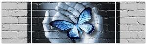 Obraz - Motyl na ścianie (170x50 cm)