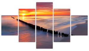 Obraz - Sunset, Baltic Sea, Poland (125x70 cm)